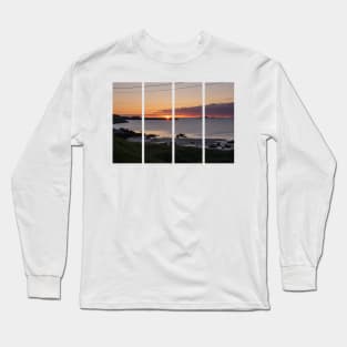 Wonderful landscapes in Norway. Nordland. Beautiful scenery of a sunset with midnight sun on the sea on the Lofoten Islands. Summer sunny day Long Sleeve T-Shirt